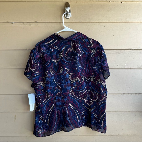 Rena Rowan Vintage Floral Sheer Button Down Shirt - Size 18 - 90s Office Casual - Picture 5 of 5